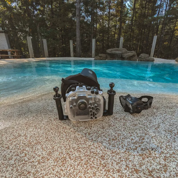 Séance photo en piscine dans les Laurentides